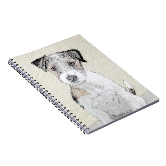 Russell Terrier Rough Painting - Original Dog Art Notitieboek (Rechterzijde)
