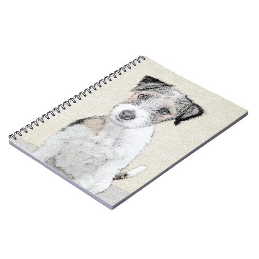 Russell Terrier Rough Painting - Original Dog Art Notitieboek (Linkerzijde)