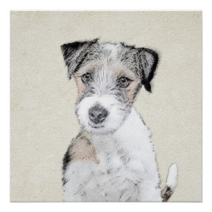 Russell Terrier Rough Painting - Original Dog Art Perfect Poster