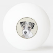 Russell Terrier Rough Painting - Original Dog Art Pingpongbal (Achterkant)