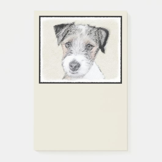 Russell Terrier Rough Painting - Original Dog Art Post-it® Notes (Voorkant)
