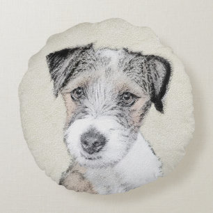 Russell Terrier Rough Painting - Original Dog Art Rond Kussen