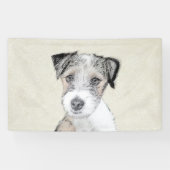 Russell Terrier Rough Painting - Original Dog Art Spandoek (Horizontaal)