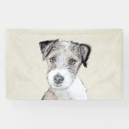 Russell Terrier Rough Painting - Original Dog Art Spandoek (Horizontaal)