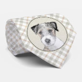 Russell Terrier Rough Painting - Original Dog Art Stropdas (Opgerold)