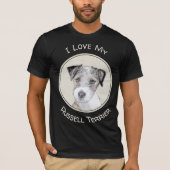 Russell Terrier Rough Painting - Original Dog Art T-shirt (Voorkant)
