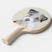 Russell Terrier Rough Painting - Original Dog Art Tafeltennisbatje (Voorkant Gekanteld)