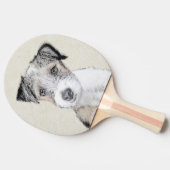Russell Terrier Rough Painting - Original Dog Art Tafeltennisbatje (Zijkant)