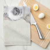 Russell Terrier Rough Painting - Original Dog Art Theedoek (Quarter Fold)