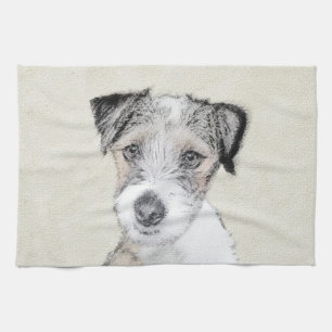Russell Terrier Rough Painting - Original Dog Art Theedoek
