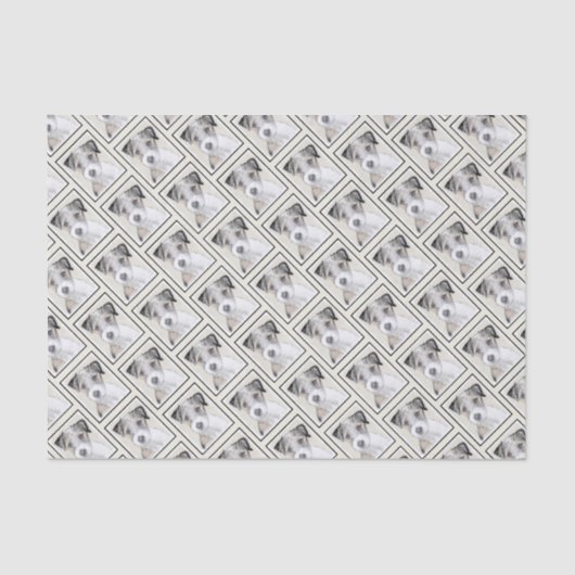 Russell Terrier Rough Painting - Original Dog Art Tissuepapier (Voorkant)