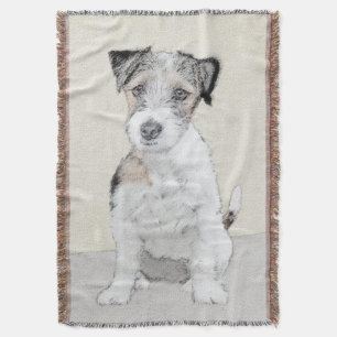 Russell Terrier Ruw Schilderij - Originele Honden  Deken