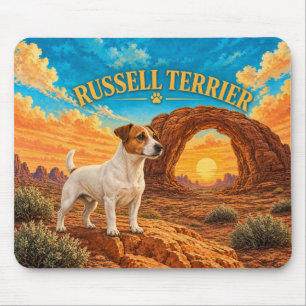 Russell Terrier, Sandstone Arch Vintage Waterverf Muismat