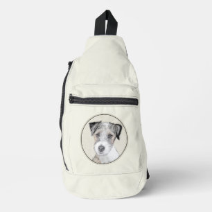 Russell Terrier Schilderij Ruw Origineel Honden Ku Sling Bag