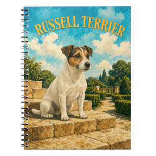 Russell Terrier, Vintage Watercolor Honden Kunst Notitieboek
