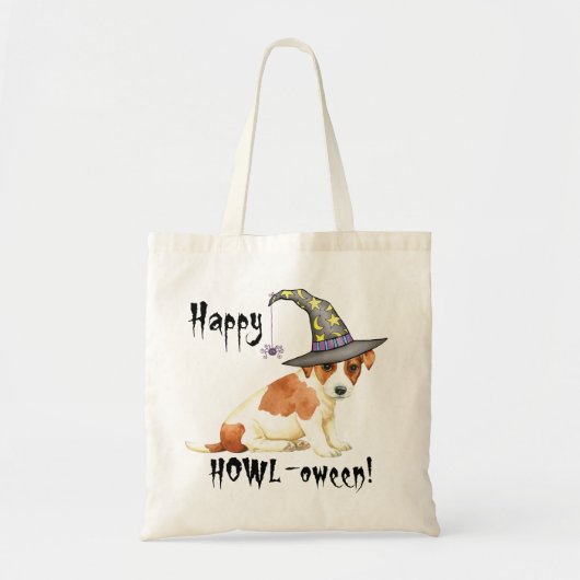 Russell Terrier Witch Canvas tas (Voorkant)