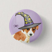 Russell Terrier Witch Pinback Button (Voorkant)