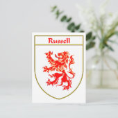 Russell Wapen / Familie Crest Briefkaart (Staand voorkant)
