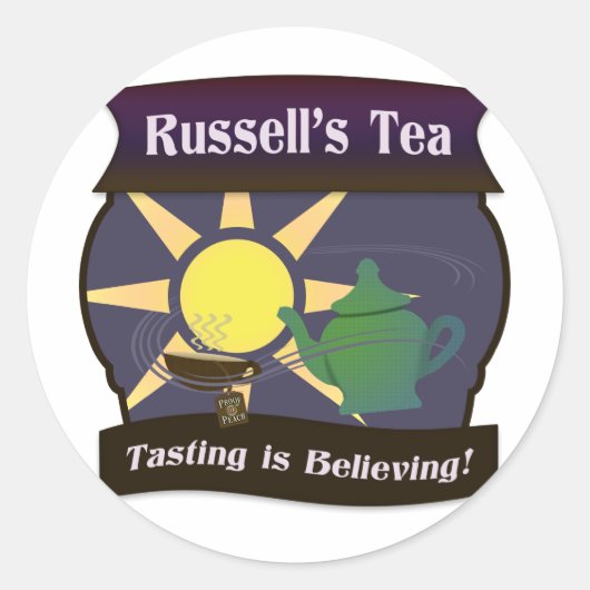 Russell's Thee Ronde Sticker (Voorkant)