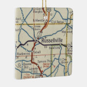 Russellville AL Map Keramisch Ornament (Rechts)
