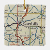 Russellville AL Map Keramisch Ornament (Achterkant)