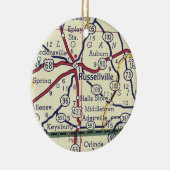 Russellville KY  Map Keramisch Ornament (Rechts)