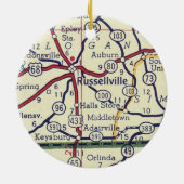 Russellville KY  Map Keramisch Ornament (Achterkant)