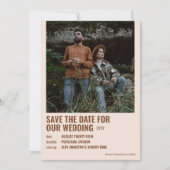 Russet & Amandelroze Hipster Film Poster Foto Save The Date (Voorkant)