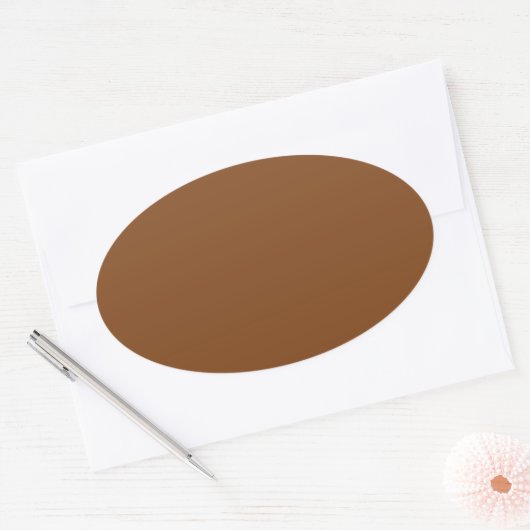 Russet Brown Oval Sticker (Envelop)