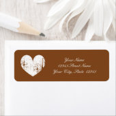 Russet bruin bruiloft aangepaste retour adreslabel etiket (Insitu)