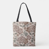Russet en Beige William Morris geïnspireerd Tote Bag (Achterkant)