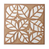 Russet en witte Leaf Keramische Tegel Tegeltje (Voorkant)