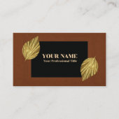 Russet Frame Black Center Gold Leaves Visitekaartje (Voorkant)