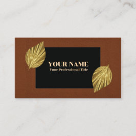 Russet Frame Black Center Gold Leaves Visitekaartje