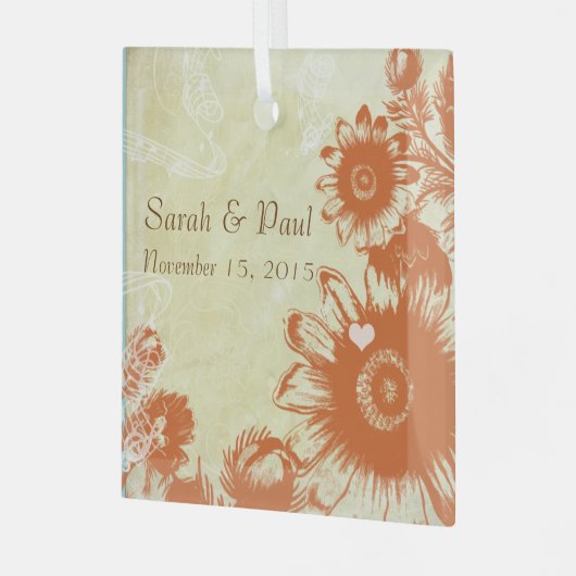 Russet Gerber Daisy kerstversiering Glas Ornament (Voorkant links)