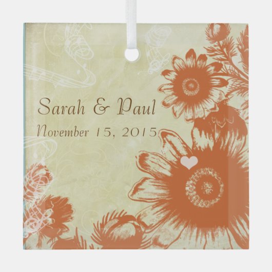 Russet Gerber Daisy kerstversiering Glas Ornament (Voorkant)