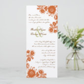 Russet Oranje  uitnodiging tot weduwschap (Staand voorkant)