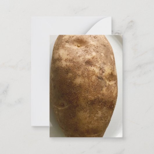 Russet Potato on White Plate Photograph Notitiekaartje (Voorkant)