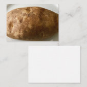 Russet Potato on White Plate Photograph Notitiekaartje (Voorkant / Achterkant)