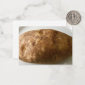 Russet Potato on White Plate Photograph Notitiekaartje (Voorkant / Achterkant in situ)