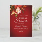 Russet Red Autumn Floral Vrijgezellenfeest Kaart (Staand voorkant)