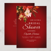 Russet Red Autumn Floral Vrijgezellenfeest Kaart (Voorkant / Achterkant)