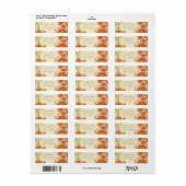 Russet Sinaasappel  Bloem Retouradres Etiket (Full Sheet)