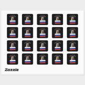 Russia Bear Russian Flag Russians Vierkante Sticker (Vel)