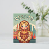 Russia Moscow Matroyshka Doll Travel Briefkaart (Staand voorkant)