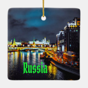 Russia or Russian Federation Moscow At Night Keramisch Ornament