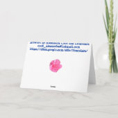 Russian Birthday Card with Pink Flowers Kaart (Achterkant)