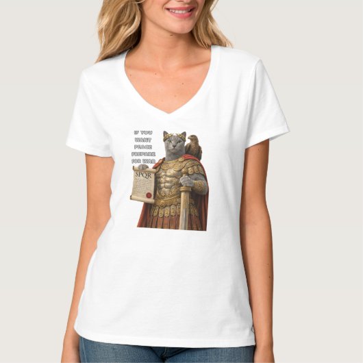 Russian Blue Caesar Cat T-shirt (Voorkant)