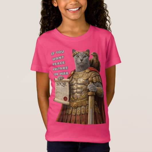 Russian Blue Caesar Cat T-shirt (Voorkant)