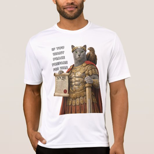 Russian Blue Caesar Cat T-shirt (Voorkant)